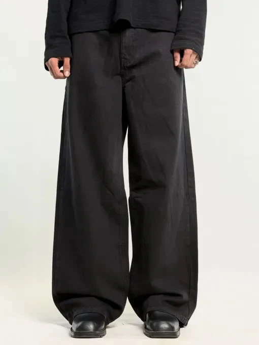 Extra Baggy Fit Men DARK Grey Jeans.